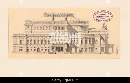 Hoffmann Emil (1845-1901), dessins de théâtre (sans date): Théâtre: Vue de face. Aquarelle crayon sur la boîte, 17,7 x 29,9 cm (y compris les bords du scan) Hoffmann Emil (1845-1901): Theatre-Entwürfe Banque D'Images