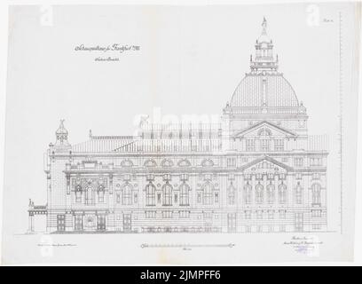 Seeling Heinrich (1852-1932), Schauspielhaus à Francfort-sur-le-main (1899): Vue de côté. Encre sur lin, 64,8 x 88,3 cm (y compris les bords de balayage) Seeling Heinrich (1852-1932): Sauspielhaus, Francfort-sur-le-main Banque D'Images