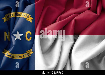 North Carolina Flag, USA State Flag Caroline du Nord, Fabric Flag Caroline du Nord, 3D œuvres et 3D images Banque D'Images