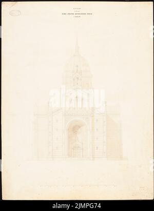 Soller August (1805-1853), catholique St. Michaelskirche à Berlin (08.08.1849): Vue. Tuche aquarelle sur la boîte, 81,5 x 62,5 cm (y compris les bords de balayage) Soller août (1805-1853): Katholische St. Michaelskirche, Berlin Banque D'Images