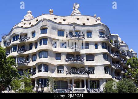 Barcelone - la Pedrera aka Casa Milà Banque D'Images
