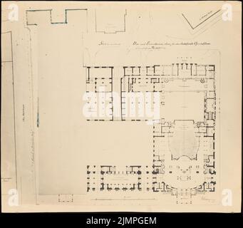 Seeling Heinrich (1852-1932), Opéra royal de Berlin. Extension (1917): Plan de sol à hauteur de parquet. Photo sur papier, 37,9 x 43,1 cm (y compris les bords de numérisation) Seeling Heinrich (1852-1932): Königliche Oper, Berlin. Erweiterung Banque D'Images