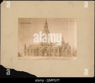 Seeling Heinrich (1852-1932), Garrisonskirche à Dresde-Albertstadt (1893) : supérieur. Photo sur carton, 22,3 x 27,3 cm (y compris les bords de balayage) Seeling Heinrich (1852-1932): Garnisonskirche, Dresden-Albertstadt Banque D'Images