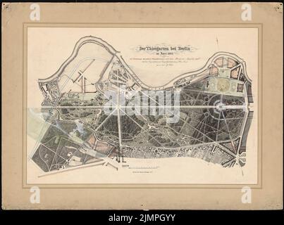 Lessing & Seeling, monument national de Wilhelm I dans le Tiergarten, Berlin (1889) : plan du département (voir Inv.No 16084). Impression de couleur sur la boîte, 81,4 x 109,5 cm (y compris les bords de numérisation) Lessing & Seeling : Nationaldenkmal für Wilhelm I. im Tiergarten, Berlin Banque D'Images