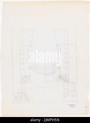 Seeling Heinrich (1852-1932), Opéra royal de Berlin. Expansion - I. projet (1916): Portée. Crayon sur transparent, 78,2 x 60,6 cm (y compris les bords de balayage) Seeling Heinrich (1852-1932): Königliche Oper, Berlin. Erweiterung - I. Projekt Banque D'Images