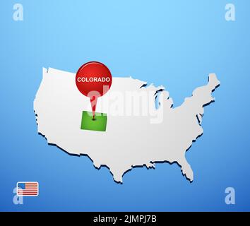 Colorado USA sur la carte Banque D'Images