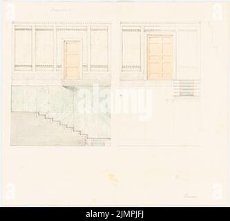 Schadow Albert (1797-1869), mur d'un escalier (sans date) : coupures. Crayon aquarelle sur papier, 39,6 x 44 cm (y compris les bords de numérisation) Schadow Albert Dietrich (1797-1869): Crayon eines Treppenhauses Banque D'Images