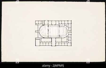 Knoblauch Eduard (1801-1865), Chambre prussienne des représentants, Berlin (1849): Étude fondamentale du crack. Encre, 36,6 x 60,5 cm (y compris les bords de numérisation) Knoblauch Eduard (1801-1865): Preußisches Abgeordnetenhaus, Berlin Banque D'Images