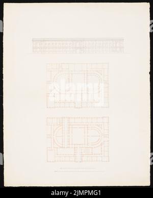 Knoblauch Eduard (1801-1865), Chambre prussienne des représentants, Berlin (1849): Vue de face, plans d'étage. Tuche aquarelle, 62,2 x 50,7 cm (y compris les bords de balayage) Knoblauch Eduard (1801-1865): Preußisches Abgeordnetenhaus, Berlin Banque D'Images