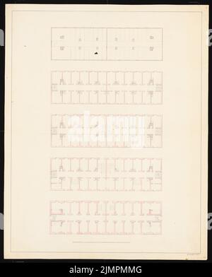 Knoblauch Eduard (1801-1865), Fondation Weydingersche, Berlin-Mitte (1840-1841): Plans d'étage. Tuche aquarelle, 60,3 x 48,6 cm (y compris les bords de balayage) Knoblauch Eduard (1801-1865): Weydingersche Stiftung, Berlin-Mitte Banque D'Images