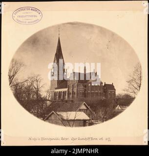 Güldenpfennig Arnold (1830-1908), église, Dietrichswalde (1883-1883): Vue. Photo sur carton, 22 x 22,3 cm (y compris les bords de balayage) Güldenpfennig Arnold (1830-1908): Kirche, Dietrichswalde Banque D'Images