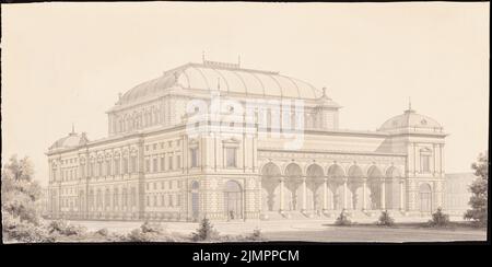 Heimann Emanuel (1855-1910), Bourse Building (30 décembre 1884): Perspective View. Tusche aquarelle sur papier, 25,4 x 51 cm (y compris les bords de numérisation) Heimann Emanuel (1855-1910): Börsengebäude Banque D'Images