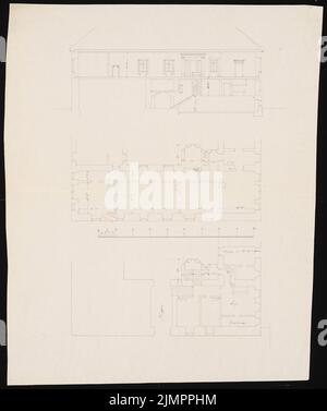 Knoblauch Eduard (1801-1865), bâtiments publics (après 1850): Plans d'étage, vue. Encre, 63,6 x 53,3 cm (y compris les bords de numérisation) Knoblauch Eduard (1801-1865): Öffentliche Bauten Banque D'Images