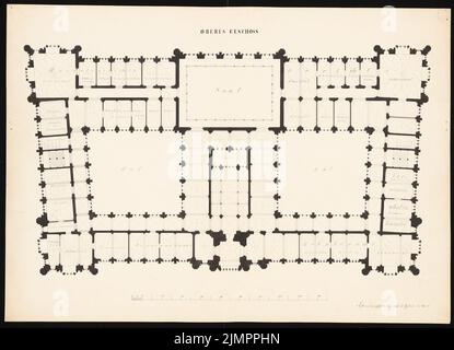 Knoblauch Eduard (1801-1865), hôtel de ville de Hambourg (1854): Plan d'étage. Encre, 47,8 x 66,1 cm (y compris les bords de numérisation) Knoblauch Eduard (1801-1865): Rathaus, Hambourg Banque D'Images