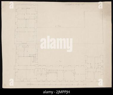 Knoblauch Eduard (1801-1865), bâtiments publics (après 1850): Plans d'étage. Encre, 41,1 x 52,2 cm (y compris les bords de numérisation) Knoblauch Eduard (1801-1865): Öffentliche Bauten Banque D'Images