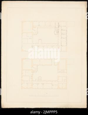 Knoblauch Eduard (1801-1865), bâtiments publics (après 1850): Plans d'étage. Aquarelle crayon, 62 x 49,7 cm (y compris les bords de balayage) Knoblauch Eduard (1801-1865): Öffentliche Bauten Banque D'Images