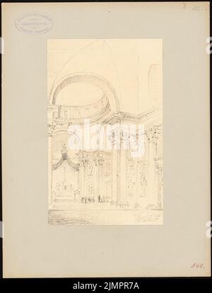 Hoffmann Emil (1845-1901), il Redentore à Venise (12 juillet 1894): Intérieur. Crayon sur papier, 32,5 x 24,7 cm (y compris les bords de numérisation) Hoffmann Emil (1845-1901): Il Redentore, Venedig Banque D'Images