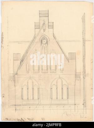 Lehmmübner Paul (1855-1916), Health and Siechenhaus in Brüssow. Présentation de l'ébauche (1899): FachaDendail pour Inv.No 5593 1:25. Crayon sur carton, 71,6 x 54,9 cm (y compris les bords de balayage) Lehmgrübner Paul (1855-1916): Kranken- und Siechenhaus, Brüssow. Vorentwurf Banque D'Images