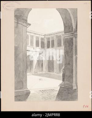 Hoffmann Emil (1845-1901), S. Maria Della Pace, Rome (29 mai 1894): Kölenhof. Aquarelle sur papier, 26,7 x 21,9 cm (y compris les bords de balayage) Hoffmann Emil (1845-1901): S. Maria della Pace, ROM Banque D'Images