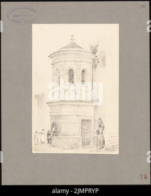 Hoffmann Emil (1845-1901), fontaine de la rue à Salerne (19 avril 1894): Contenu du plan N.N. détecté. Crayon sur papier, 26,7 x 21,6 cm (y compris les bords de numérisation) Hoffmann Emil (1845-1901): Straßenbrunnen, Salerno Banque D'Images