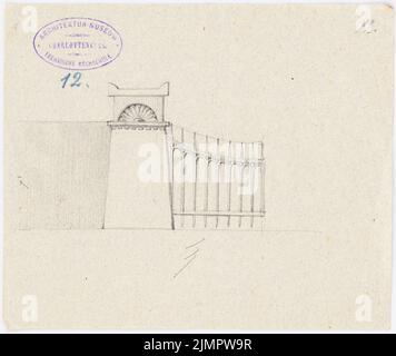 Schadow Friedrich Gottlieb (1761-1831), meubles, fours, installations (sans dat.): Entrée. Crayon sur papier, 16,9 x 20,1 cm (y compris les bords de balayage) Schadow Friedrich Gottlieb (1761-1831): Möbel, Öfen, Einrichtungen Banque D'Images