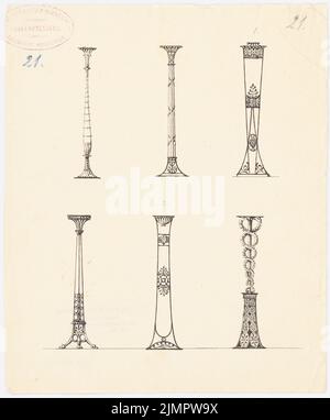 Schadow Friedrich Gottlieb (1761-1831), meubles, fours, installations (sans dat.): Kandelabre. Encre sur papier, 23,3 x 19,3 cm (y compris les bords de balayage) Schadow Friedrich Gottlieb (1761-1831): Möbel, Öfen, Einrichtungen Banque D'Images