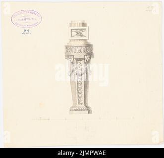 Schadow Friedrich Gottlieb (1761-1831), meubles, fours, installations (sans dat.): Prise. Tusche aquarelle sur papier, 22 x 24,3 cm (y compris les bords) Schadow Friedrich Gottlieb (1761-1831): Möbel, Öfen, Einrichtungen Banque D'Images