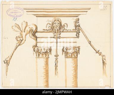 Schadow Friedrich Gottlieb (1761-1831), meubles, fours, installations (sans dat.): Speibrunnen. Tusche aquarelle sur papier, 23,4 x 30 cm (y compris les bords) Schadow Friedrich Gottlieb (1761-1831): Möbel, Öfen, Einrichtungen Banque D'Images