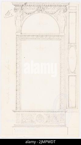 Schadow Friedrich Gottlieb (1761-1831), meubles, poêles, installations (sans dat.): Miroir. Crayon sur papier, 19,1 x 11,3 cm (y compris les bords de balayage) Schadow Friedrich Gottlieb (1761-1831): Möbel, Öfen, Einrichtungen Banque D'Images