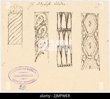 Schadow Friedrich Gottlieb (1761-1831), meubles, poêles, installations (sans dat.): Cassettes. Encre sur papier, 14 x 16,6 cm (y compris les bords de balayage) Schadow Friedrich Gottlieb (1761-1831): Möbel, Öfen, Einrichtungen Banque D'Images