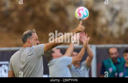 Stuttgart, Allemagne. 07th août 2022. Pellegrino MATARAZZO, entraîneur-chef VFB, avec une balle dans le match VFB STUTTGART - RB LEIPZIG 1.Ligue allemande de football le 7 août 2022 à Stuttgart, Allemagne. Saison 2022/2023, match day 1, 1.Bundesliga, 1.Spieltag crédit: Peter Schatz/Alay Live News Banque D'Images