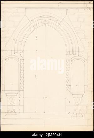 Lehmmübner Paul (1855-1916), Rathaus in Goslar (1903) : vue de la porte intérieure. Crayon sur la boîte, 35,1 x 25 cm (y compris les bords du scan) Lehmgrübner Paul (1855-1916): Rathaus, Goslar Banque D'Images