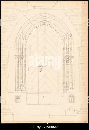 Lehmmübner Paul (1855-1916), Rathaus in Goslar (1903) : vue de la porte à l'extérieur. Crayon sur la boîte, 35,1 x 25,2 cm (y compris les bords du scan) Lehmgrübner Paul (1855-1916): Rathaus, Goslar Banque D'Images