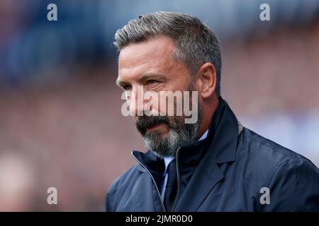 Derek McInnes, responsable de Kilmarnock, regarde pendant le match de Cinch Premiership au stade Ibrox, à Glasgow. Date de la photo: Samedi 6 août 2022. Banque D'Images