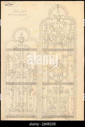 Lehmmübner Paul (1855-1916), Cathédrale de Cologne (21 octobre 1893): Partie d'une fenêtre, vue. Crayon sur carton, 50,1 x 35,5 cm (y compris les bords de balayage) Lehmgrübner Paul (1855-1916): Dom, Köln Banque D'Images