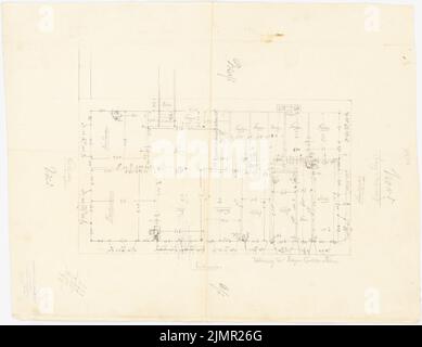 Lehmmübner Paul (1855-1916), Rathaus in Hannoversch Münden (1898): Plan d'étage Zwittage. Crayon sur papier, 39,8 x 51,5 cm (y compris les bords de numérisation) Lehmgrübner Paul (1855-1916): Rathaus, Hann. Münden Banque D'Images