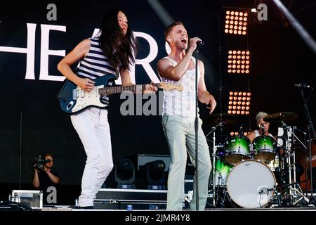 Ville de Brighton et Hove, Jake Shears anciennement des Sissor Sissor Sissor Sœurs qui se présentent à Brighton Pride 2022, nous sommes Fabuloso. 7th août 2022 Banque D'Images