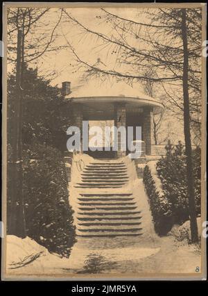 Barth Erwin (1880-1933), Sachsenplatz à Berlin-Charlottenburg. Exécution (1918-1918): Vue: Vue d'un escalier au pavillon (temple de jardin). Crayon sur photo sur carton, 57,6 x 42,6 cm (y compris les bords de balayage) Barth Erwin (1880-1933): Sachsenplatz, Berlin-Charlottenburg. Ausführung Banque D'Images