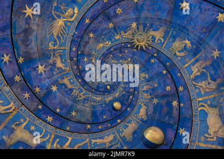 Signes du zodiaque arrière-plan de l'horoscope. Concept de fantaisie et de mystère Banque D'Images