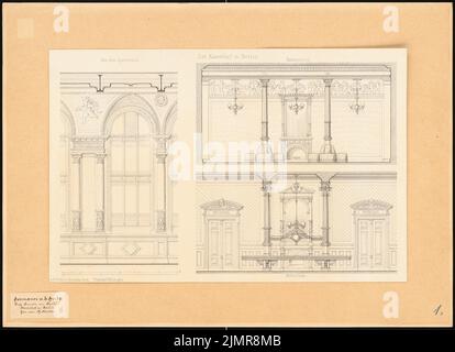 Hude & Hennicke, Hotel Kaiserhof Berlin (sans date) : salon pour femmes, bibliothèque, salle à manger. Encre sur carton, 42,3 x 58,3 cm (y compris les bords du scan) Hude & Hennicke : Hotel Kaiserhof Berlin Banque D'Images