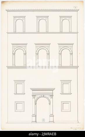 Messow Eduard, Maison sur la via del Orso à Rome (sans DAT.): Vue de façade. Encre sur papier, 101,5 x 65,7 cm (y compris les bords de numérisation) Messow Eduard : Haus an der via del Orso, ROM Banque D'Images