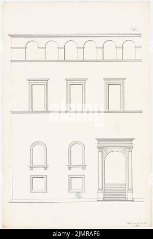 Messow Eduard, Maison sur la via del Orso à Rome (sans DAT.): Vue de façade. Encre sur papier, 98,7 x 66,2 cm (y compris les bords de numérisation) Messow Eduard : Haus an der via del Orso, ROM Banque D'Images