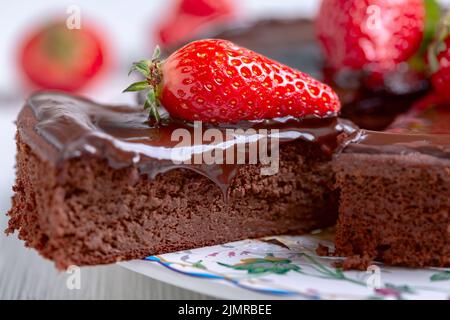 Morceau de dessert de brownie à faible teneur en calories. Banque D'Images