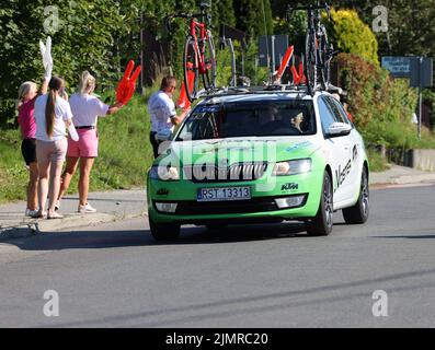 Cracovie, Pologne - 5 août 2022: Tour de Bologne UCI – Tour du monde, étape 7 Skawina - Cracovie. Le plus grand événement cycliste d'Europe de l'est. Banque D'Images