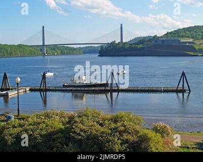 Penobscot Narrows Bridge, Maine Banque D'Images
