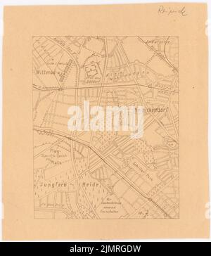 Jansen Hermann (1869-1945), plan de développement de Berlin-Reinickendorf (1910): Département de Reinickendorf et de la région environnante 1: 25000 (pause légère de Inv.no 20806). Rupture de lumière sur papier, 23,1 x 20,2 cm (y compris les bords de balayage) Jansen Hermann (1869-1945): Bebauungsplan Berlin-Reinickendorf Banque D'Images