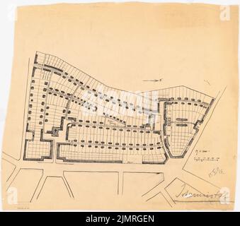 Jansen Hermann (1869-1945), plan de développement du Kleinsiedlung Berlin-Johannisthal (15 février 1919): Selon la proposition de plan II 1: 2000. Encre, crayon sur transparent, 46,3 x 52,2 cm (y compris les bords de balayage) Jansen Hermann (1869-1945): Bebauungsplan für die Kleinsiedlung Berlin-Johannisthal Banque D'Images
