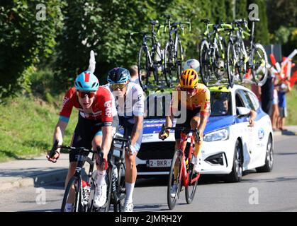 Cracovie, Pologne - 5 août 2022: Tour de Bologne UCI – Tour du monde, étape 7 Skawina - Cracovie. Le plus grand événement cycliste d'Europe de l'est. Banque D'Images