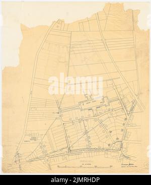 Jansen Hermann (1869-1945), plan de développement Kleinsiedlung Norden, Rathenow (16 avril 1921): Département 1: 1000. Encre, crayon sur transparent, 115 x 99,4 cm (y compris les bords de balayage) Jansen Hermann (1869-1945): Bebauungsplan Kleinsiedlung Norden, Rathenow Banque D'Images