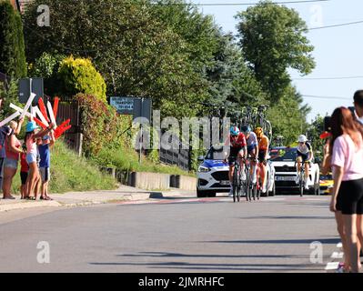 Cracovie, Pologne - 5 août 2022: Tour de Bologne UCI – Tour du monde, étape 7 Skawina - Cracovie. Le plus grand événement cycliste d'Europe de l'est. Banque D'Images